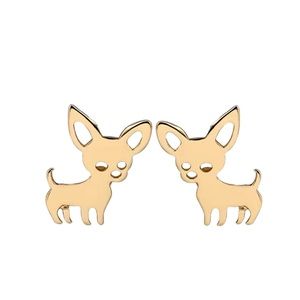 Tiny Gold Chihuahua Stud Earrings